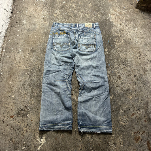 Vintage Fishbone Baggy Jeans (38x32)