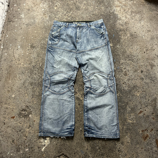 Vintage Fishbone Baggy Jeans (38x32)