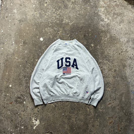 Vintage Russell Athletic "USA" Sweater (XL)